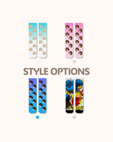Custom Anime Face Crew Socks Personalized Cartoon Character Socks Gift for Anime Fans